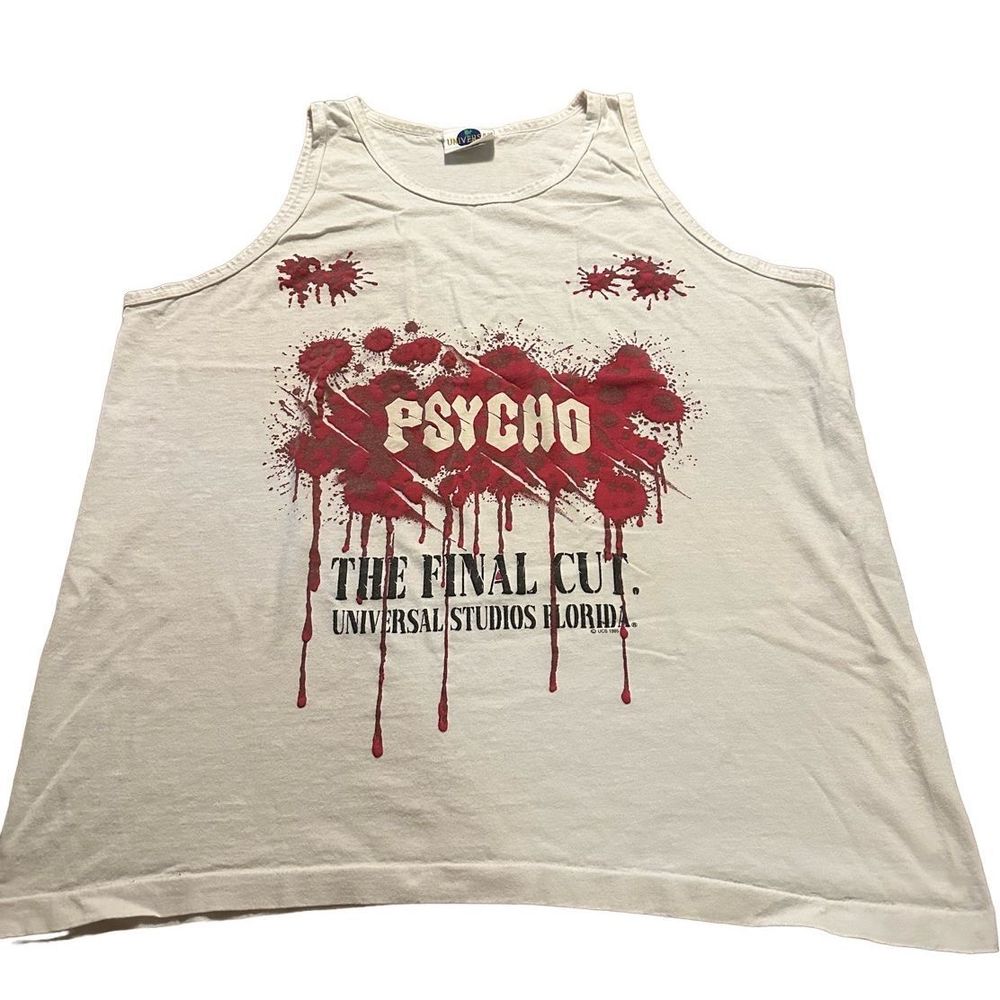 Psycho Universal Studios Final Cut 1994 Tank Vtg Movie Blood 90s Horror Mens 2XL